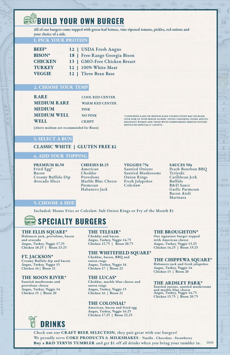 Menu - B&D Burgers